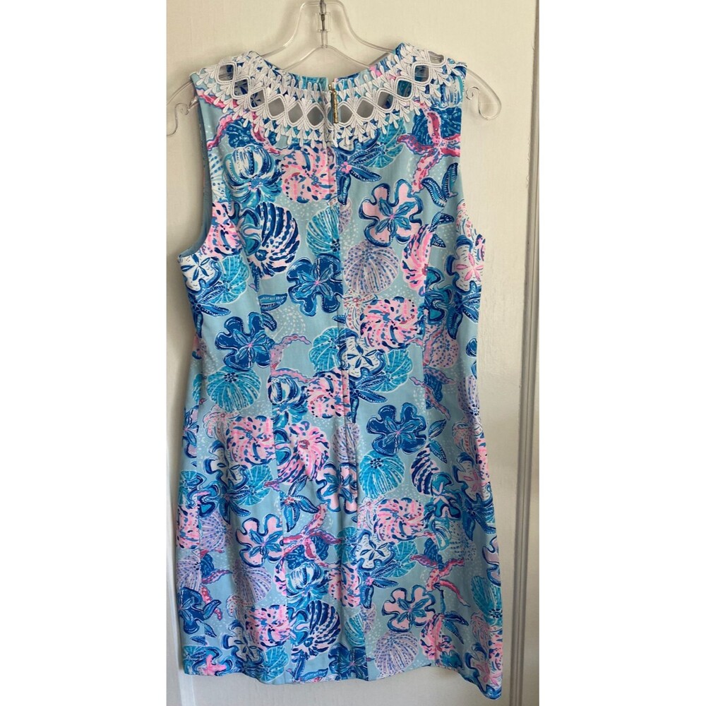Lilly Pulitzer Shift Dress Seashells Crochet Accents Women's Size 8 - Picture 4 of 5